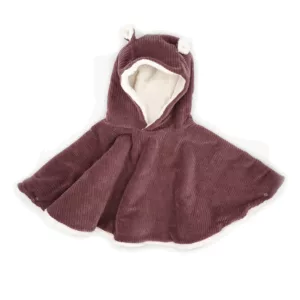 Poncho velours parme