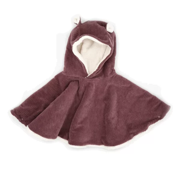 Poncho velours parme