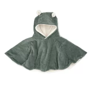 Poncho velours kaki