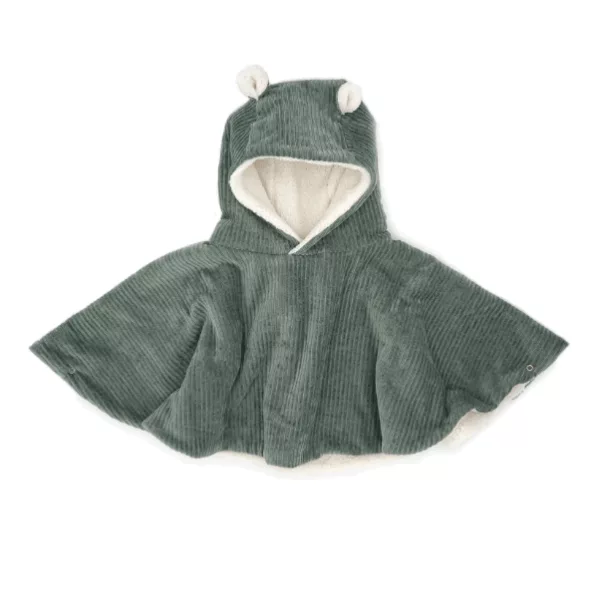 Poncho velours kaki