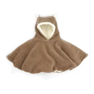Poncho velours taupe