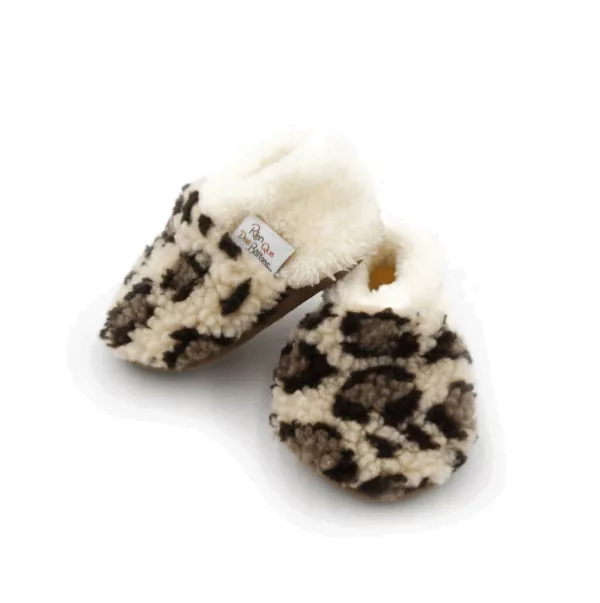 Chaussons teddy léopard