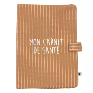 Protège carnet de santé - Gaze fines rayures