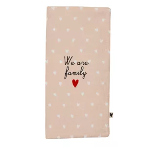 Protège livret de famille - Gaze beige petits coeurs