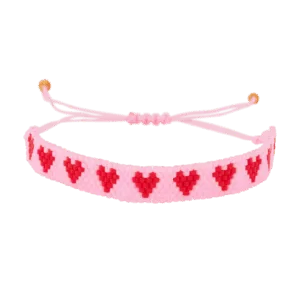 Bracelet perles - Rose / rouge