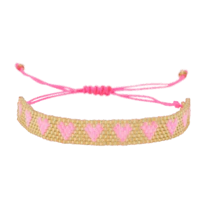 Bracelet perles - Doré / rose
