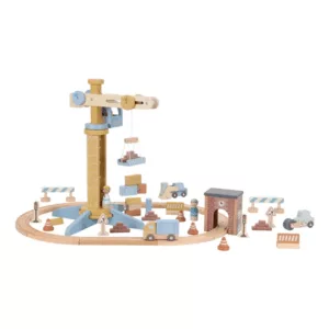 Set grue et chantier de construction en bois