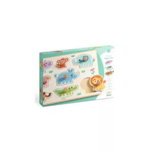 Puzzle gros boutons en bois - Hippo'n'Co