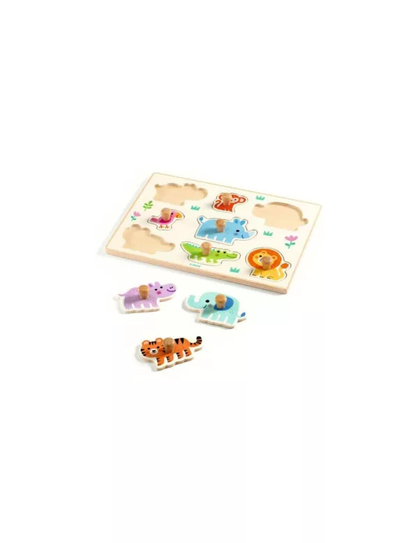 Puzzle gros boutons en bois - Hippo'n'Co – Image 2