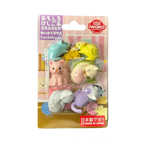 Set de gommes - Chat et souris – Image 2