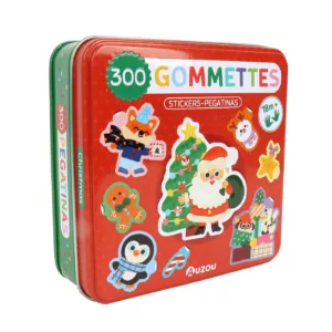 Boîte métal - 300 gommettes Noël