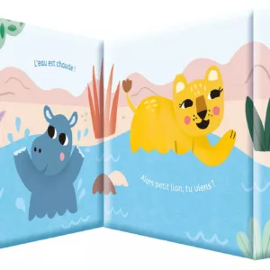 Mon premier livre de bain dans la savane - Un coffret avec 2 jouets déclipsables !