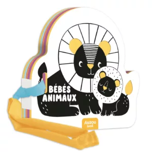 Livre poussette noir et blanc - Bébés animaux