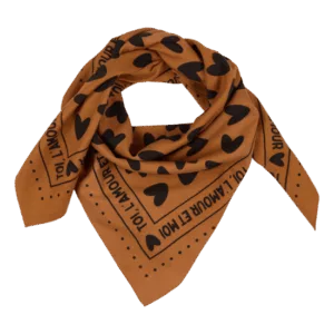 Foulard Marron - Cœurs Noirs