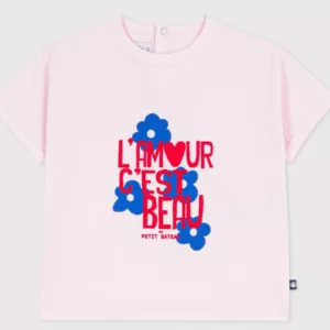 Tee-shirt bébé en coton à manches courtes - L'Amour c'est beau