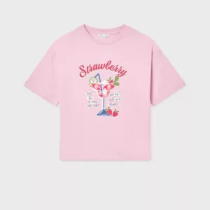 T-shirt fille Strawberry rose