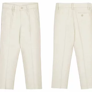 Pantalon garçon en lin beige