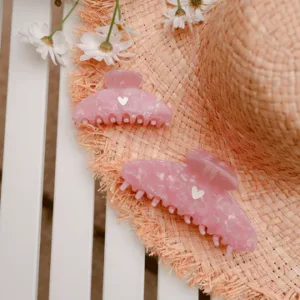 Pince à cheveux - grande - rose