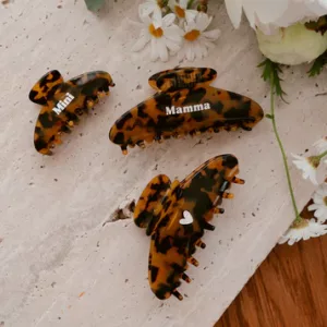 Pince à cheveux - grande - léopard