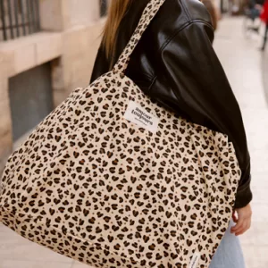 Cabas XXL Léopard Coeur - Amour Toujours