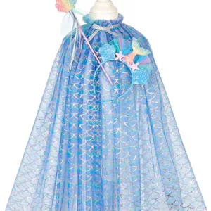Ensemble cape sirène + diadème + baguette Marlya