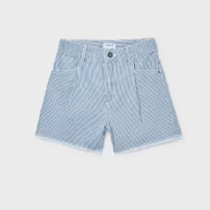 Short en denim rayé