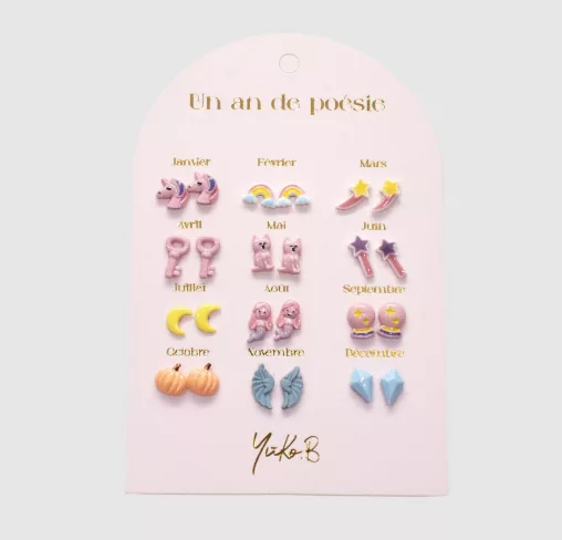 Boucles d'oreilles Acier inoxydable - Un an de Poésie Féerique