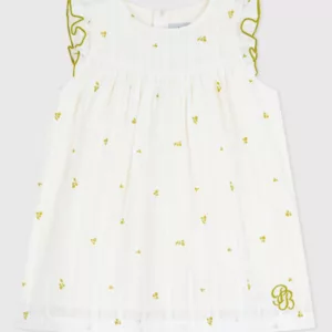 Robe bébé en coton sans manches imprimée fleurs