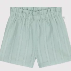 Short bébé en coton uni - Vert