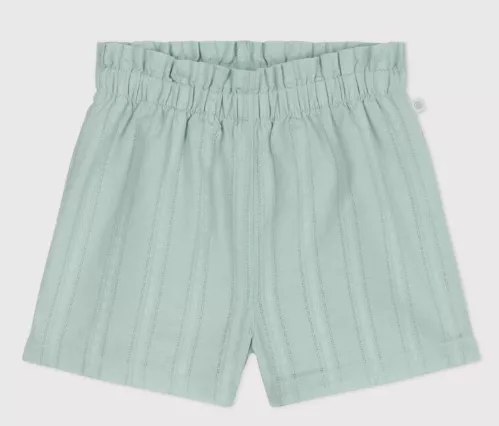 Short bébé en coton uni - Vert