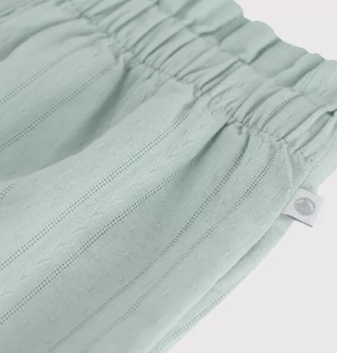 Short bébé en coton uni - Vert – Image 3