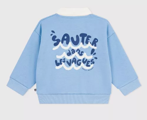 Sweatshirt bébé en coton brodé mouette et motif au dos – Image 2