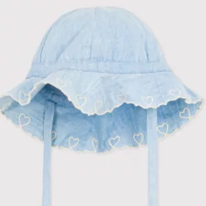 Capeline bébé fille en chambray