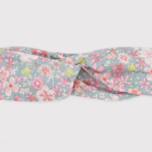 Bandeau bébé fille en popeline imprimé fleuri