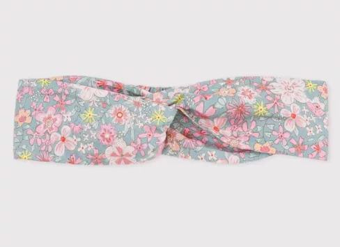 Bandeau bébé fille en popeline imprimé fleuri