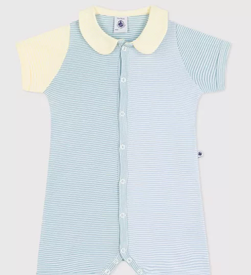 Pyjama Combinaison courte bébé en coton à col
