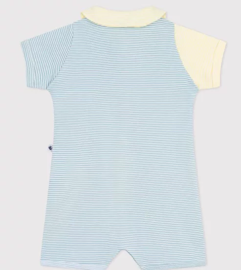 Pyjama Combinaison courte bébé en coton à col – Image 2