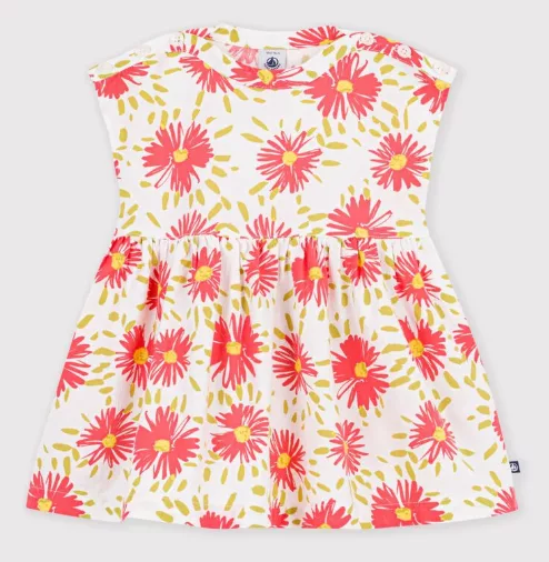 Robe bébé en coton manches courtes imprimée