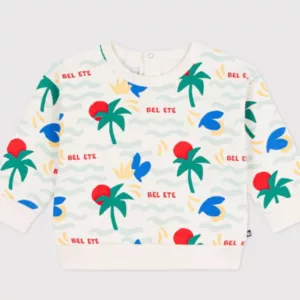 Sweatshirt à capuche bébé en coton imprimé