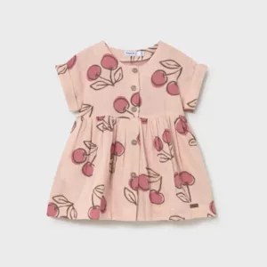 Robe bébé cerises en gaze de coton