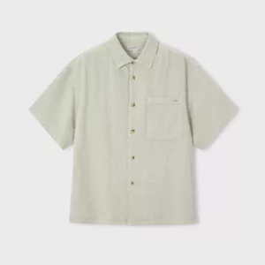 Chemise garçon en lin - Olive
