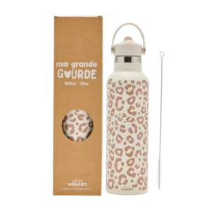 Gourde 600ml - Léopard crème