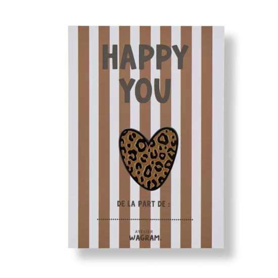 Pins HAPPY YOU - Léopard Marron