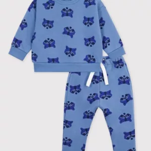 Ensemble sweatshirt et pantalon bébé en coton imprimé animalier