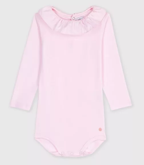 Body bébé en coton uni à col
