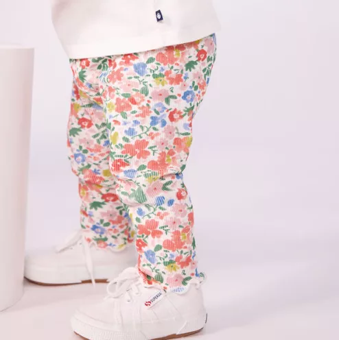 Legging bébé en coton imprimé fleurs – Image 2