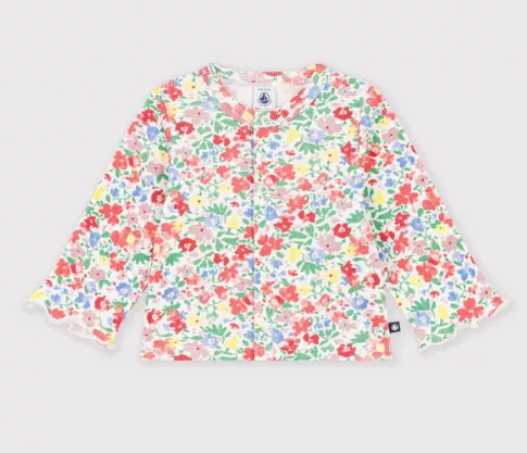 Cardigan bébé fleurs