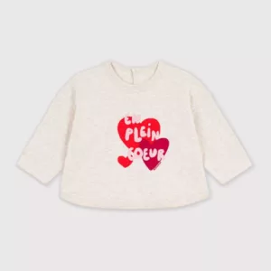 Tee-shirt bébé gris - En plein coeur