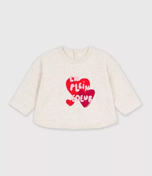 Tee-shirt bébé gris - En plein coeur