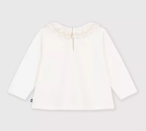Tee-shirt bébé en coton manches longues uni – Image 3